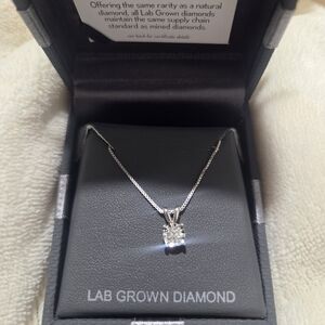 Elegant Silver Lab Grown Diamond Necklace